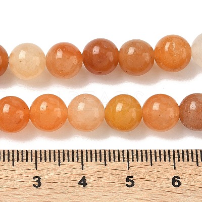 Natural Red Aventurine Bead Strands G-P257-02-8mm-01-1