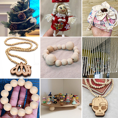 60Pcs 3 Style Maple Wood European Beads WOOD-AR0001-19-1