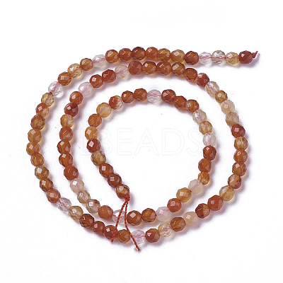 Natural Red Agate Beads Strands G-F596-35-3mm-1