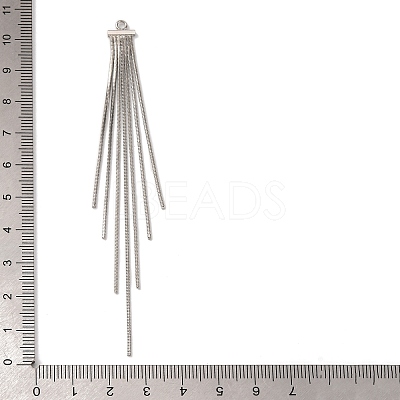 Brass Square Snake Chain Tassel Big Pendants KK-G510-10P-1
