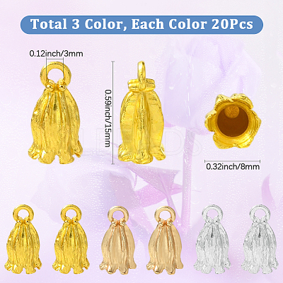 60Pcs 3 Colors Alloy Pendants FIND-SC0017-31-1