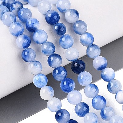 Natural Dyed Persian Jade Beads Strands G-Q609-6mm-01-1