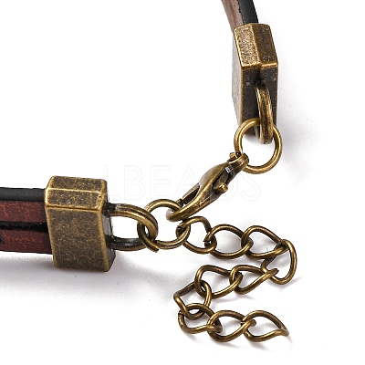 Hollow Cross PU Leather Bracelet Making MAK-I020-01A-1