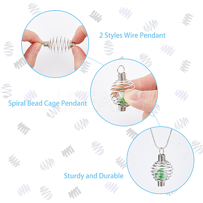 30Pcs 2 Styles Steel & 304 Stainless Steel Wire Pendants STAS-DC0012-65-1