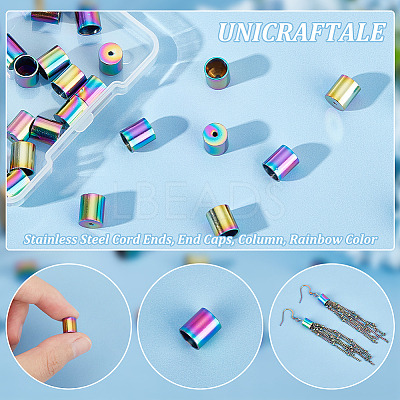 30PCS Ion Plating(IP) 304 Stainless Steel Cord Ends STAS-UN0049-15-1