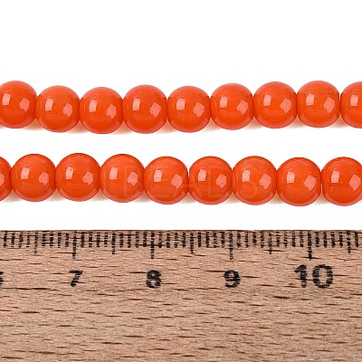 Opaque Solid Color Glass Beads Strands GLAA-T032-P6mm-18-1