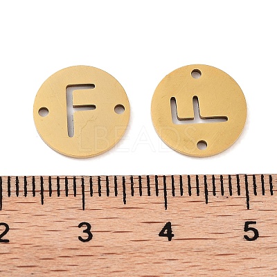 PVD Vacuum Plating 201 Stainless Steel Hollow Flat Round Links FIND-R149-03F-G-1