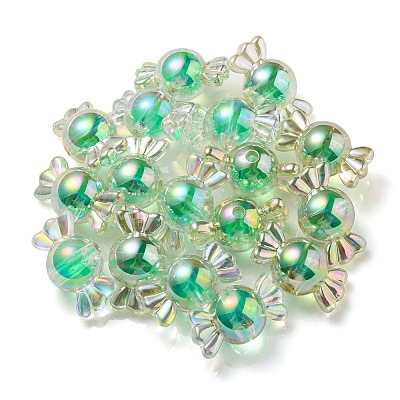 UV Plating Rainbow Iridescent Acrylic Beads PACR-E001-01A-1