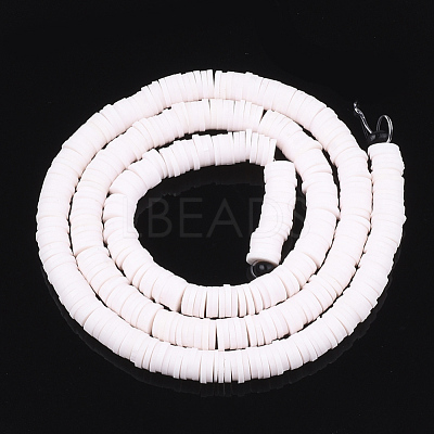 Flat Round Handmade Polymer Clay Bead Spacers CLAY-R067-3.0mm-16-1