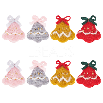 8Pcs 4 Colors Wool Felt Craft Christmas Bell DIY-NB0008-88-1