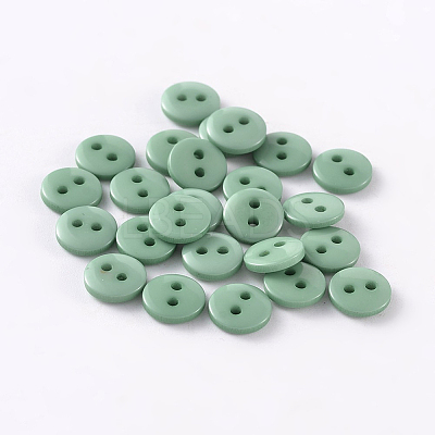 2-Hole Flat Round Resin Sewing Buttons for Costume Design BUTT-E119-36L-12-1