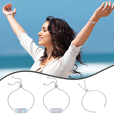DIY Blank Rectangle Dome Link Bracelet Making Kit DIY-UN0005-31-1