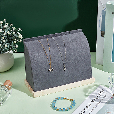 PU Imitation Leather Necklace Stands NDIS-WH0006-19B-1