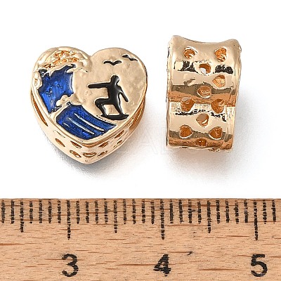 Rack Plating Alloy Enamel European Beads PALLOY-A009-24G-1