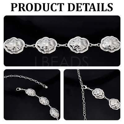 1Pc Alloy Cloud Link Chain Waist Belly Chains for Women AJEW-GF0013-44-1