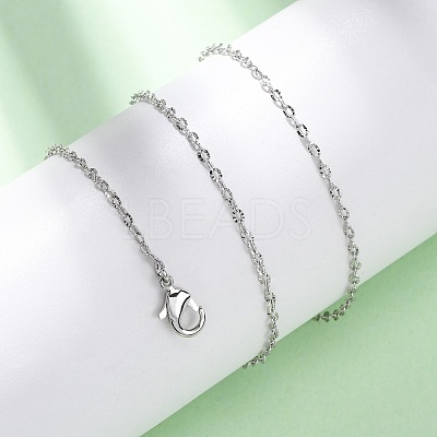 Brass Textured Cable Chain Necklaces MAK-L045-06P-1