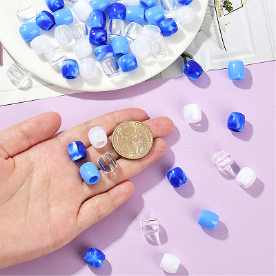 120Pcs 4 Styles ABS Plastic Imitation Pearl European Beads FIND-SC0019-27B-1
