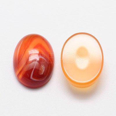 Oval Natural Carnelian Cabochons G-K020-14x10mm-05-1