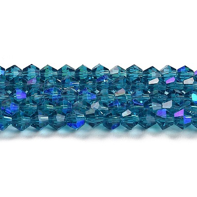 Transparent Electroplate Glass Beads Strands EGLA-A039-T6mm-L01-1