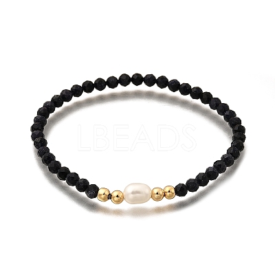 3Pcs Natural & Synthetic Mixed Gemstone Round Beads Stretch Bracelets for Men Women BJEW-JB12337-1