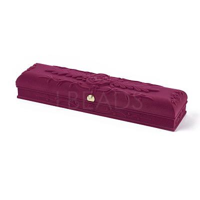 Rose Flower Pattern Velvet Necklace Boxes VBOX-O003-01-1
