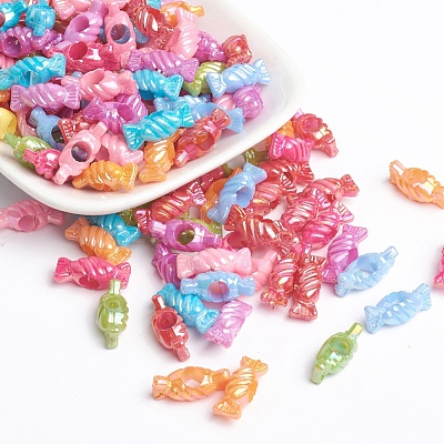 Plating Acrylic Beads X-PPDL045Y-1