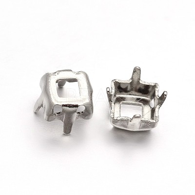 Square Brass Sew on Prong Settings KK-N0084-A07-12x12-1