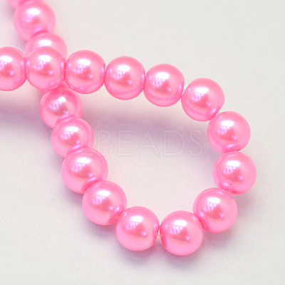 Baking Paint Pearlized Glass Pearl Round Bead Strands HY-Q003-10mm-68-1