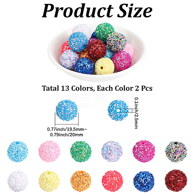 26Pcs 13 Colors Acrylic Beads SACR-PA0001-38-1