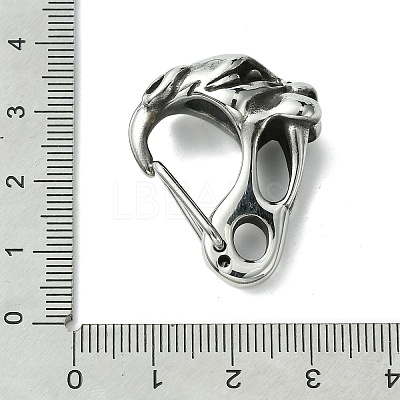 Tibetan Style 304 Stainless Steel Spring Gate Rings STAS-C099-09AS-1