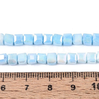 Anti-Tarnish Electroplate Glass Beads Strands GLAA-T025-4mm-10F-1