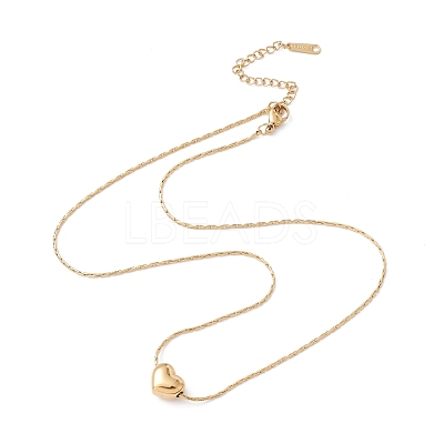 Heart Pendant Necklace with Boston Link Chains NJEW-G074-20G-1