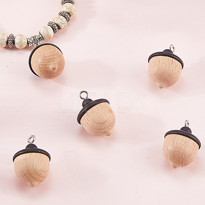 8Pcs Wood Pendants WOOD-SC0002-15-1