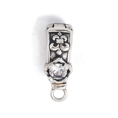 Brass Micro Pave Cubic Zirconia Donut Bails ZIRC-NH0001-02AS-1