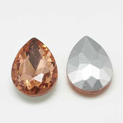 Pointed Back Glass Rhinestone Cabochons RGLA-T081-10x14mm-08-1