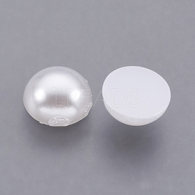ABS Plastic Imitation Pearl Cabochons SACR-S738-8mm-Z9-1