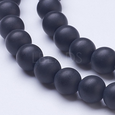 Frosted Glass Beads Strands G-D855-03-8mm-1