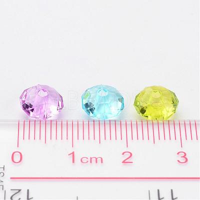 Transparent Acrylic Faceted Rondelle Beads X-PL408Y-1