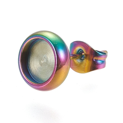 Ion Plating(IP) 304 Stainless Steel Stud Earring Settings STAS-K202-05B-M-1