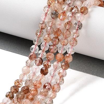 Natural Black Gold Rutilated Quartz Beads Strands G-N342-21C-01-1