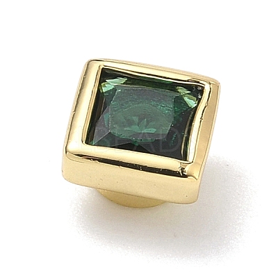 Square Brass Micro Pave Cubic Zirconia Cabochons KK-P345-13G-E-1