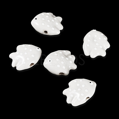 5Pcs Handmade Porcelain Beads PORC-TADJ0001-05J-1