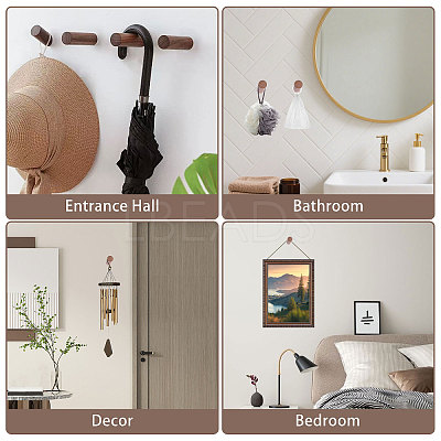 8Sets Column Wood Wall Hooks AJEW-GL0003-35A-1