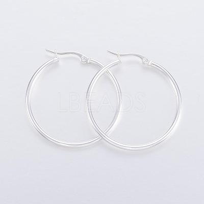 304 Stainless Steel Hoop Earrings EJEW-H327-01E-1
