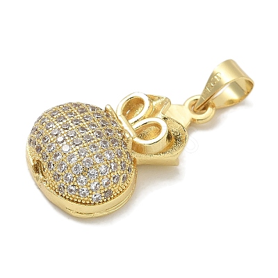 Rack Plating Brass Micro Pave Cubic Zirconia Pendants KK-L224-054G-1