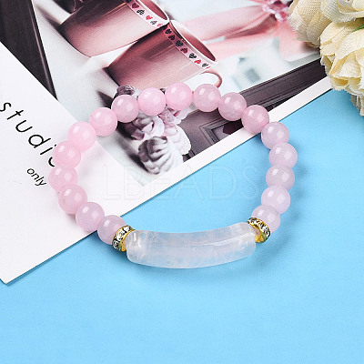 Natural Rose Quartz Beads Stretch Bracelets BJEW-T022-04N-1