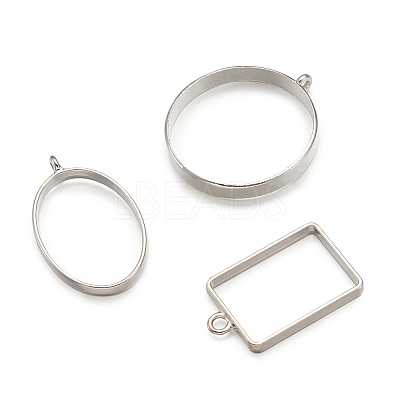 Alloy Open Back Bezel Big Pendants PALLOY-TA0001-26P-1