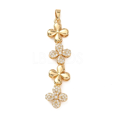 Tassel Brass Micro Pave Clear Cubic Zirconia Pendants KK-L271-01G-15-1