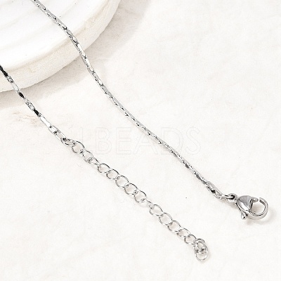 1.3MM 304 Stainless Steel Boston Link Chains Necklaces for Women Men NJEW-Z115-12P-04-1
