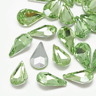 Pointed Back Glass Rhinestone Cabochons RGLA-T082-6x10mm-19-1